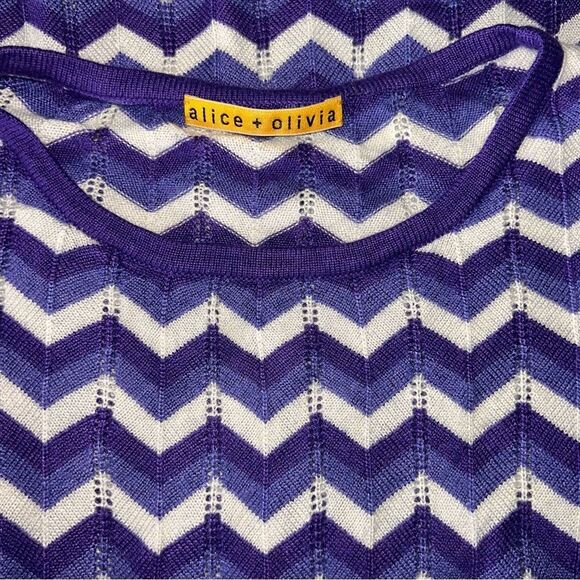 Alice + Olivia Purple Chevron Dress Size XS - Picture 6 of 7